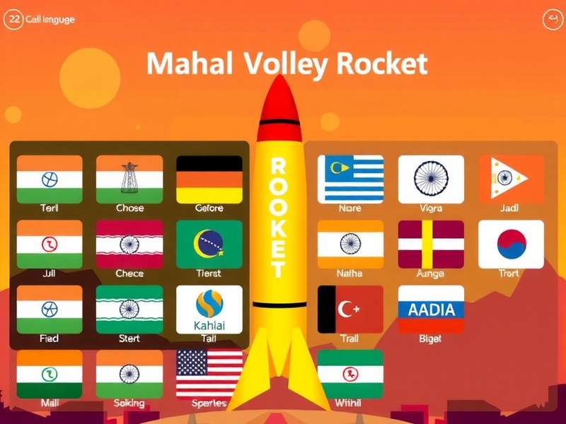 Mahal Volley Rocket - Language Options Mahal Volley Rocket language selection screen showing 22 Indian languages