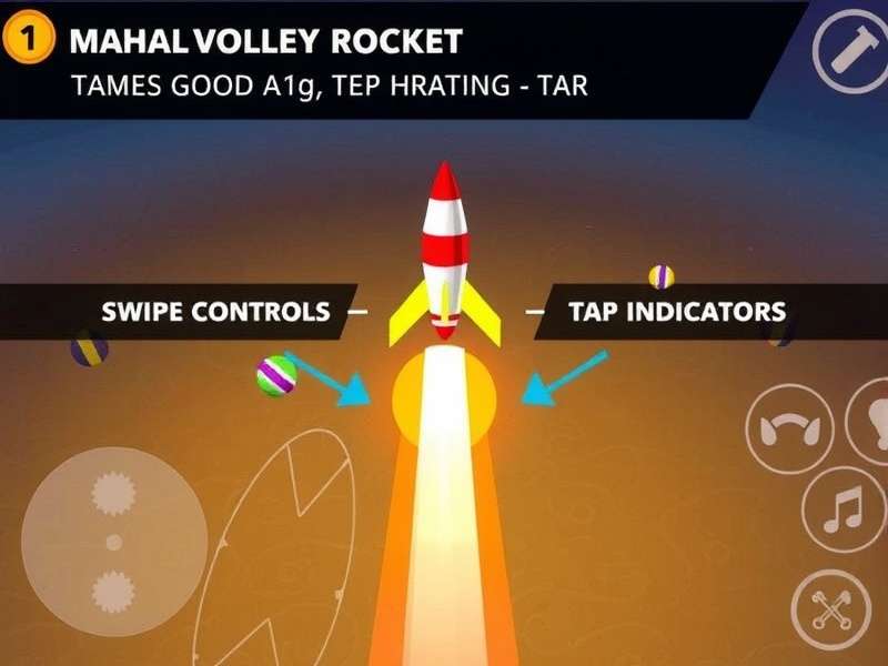 Mahal Volley Rocket - How to Play Mahal Volley Rocket gameplay showing touch controls with swipe and tap indicators